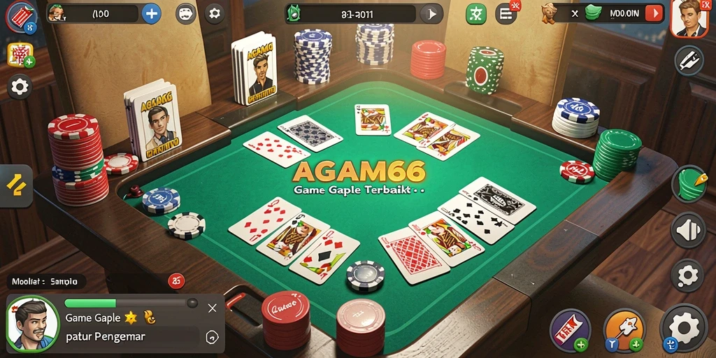 Tampilan gameplay AGAM66 saat bermain Gaple online.
