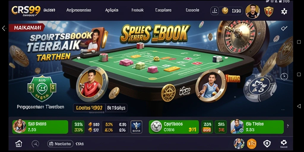 Tampilan screenshot gameplay <strong>CRS99</strong> yang menunjukkan taruhan olahraga langsung.