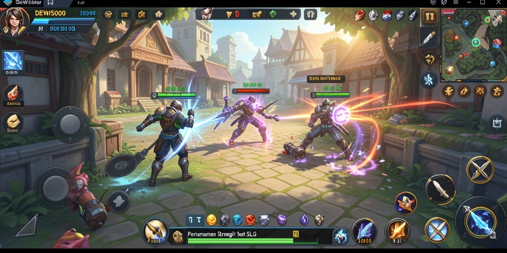 Tangkapan layar utama gameplay DEWI5000 menunjukkan pertempuran strategi yang mendebarkan.