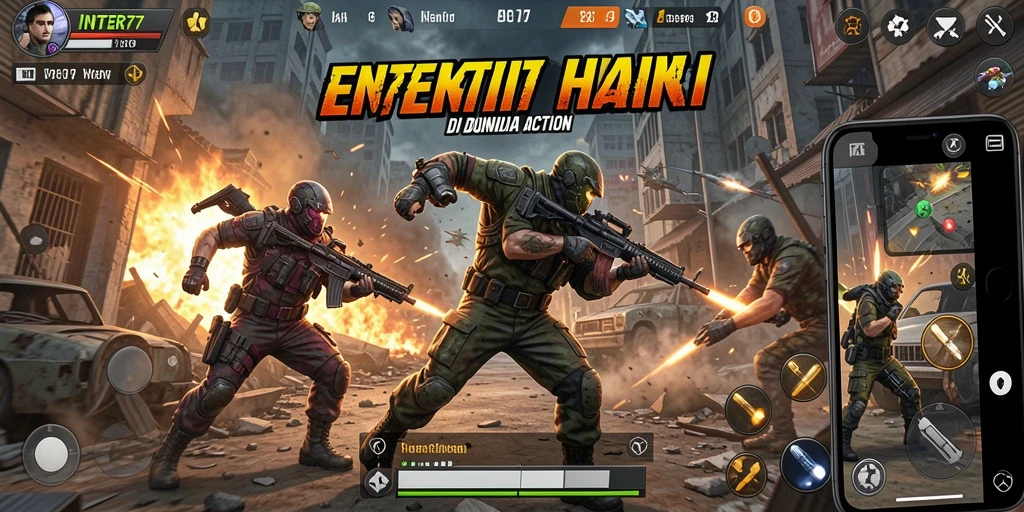 Screenshot INTER77 menampilkan aksi bertarung yang mendebarkan.