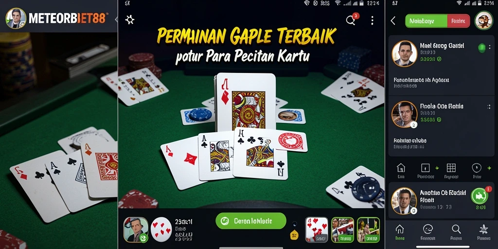 Tampilan menarik dari gameplay Gaple di METEORBET88.