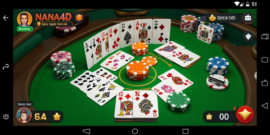 Screenshot NANA4D menampilkan sesi permainan Gaple yang seru.
