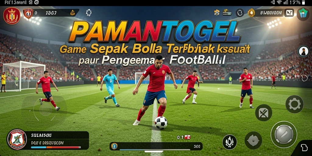 Screenshot gameplay PAMANTOGEL menampilkan aksi sepak bola yang mendebarkan.