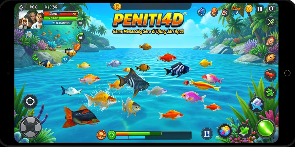 Tampilan gameplay PENITI4D yang menampilkan pengalaman memancing dramatis.
