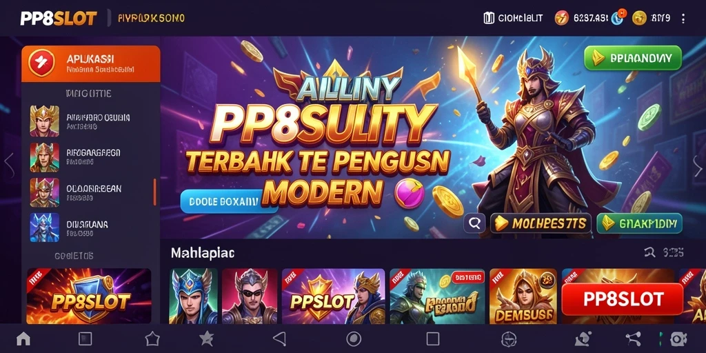 Tampilan antarmuka pengguna PP8SLOT yang modern dan intuitif.