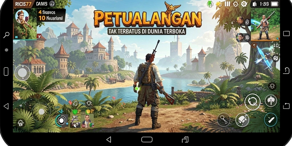 Screenshot menampilkan petualangan seru di dunia Open World RICIS77.