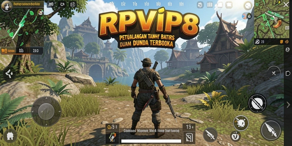 Tampilan gameplay RPVIP8 dalam dunia terbuka yang luas dan menakjubkan.