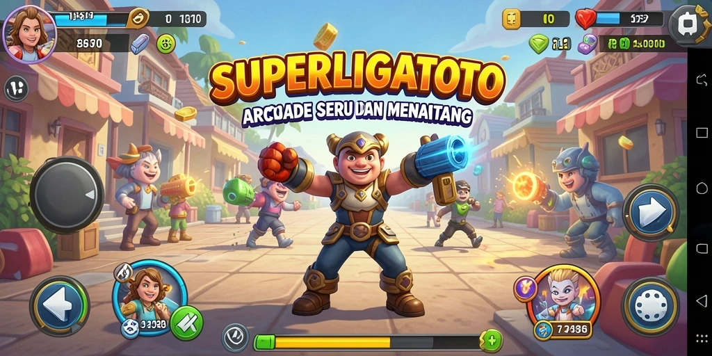 Tampilan gameplay menarik dari SUPERLIGATOTO yang penuh aksi.